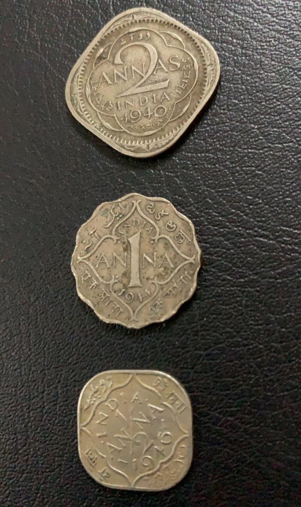 طقم معدني الهند جورج السادس 1940-1941-1946