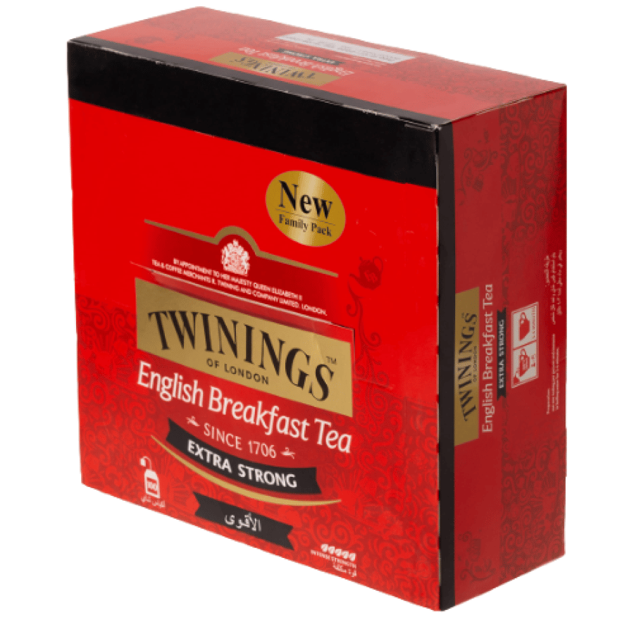 English Twinnings tea, stronger breakfast 4×100 thread