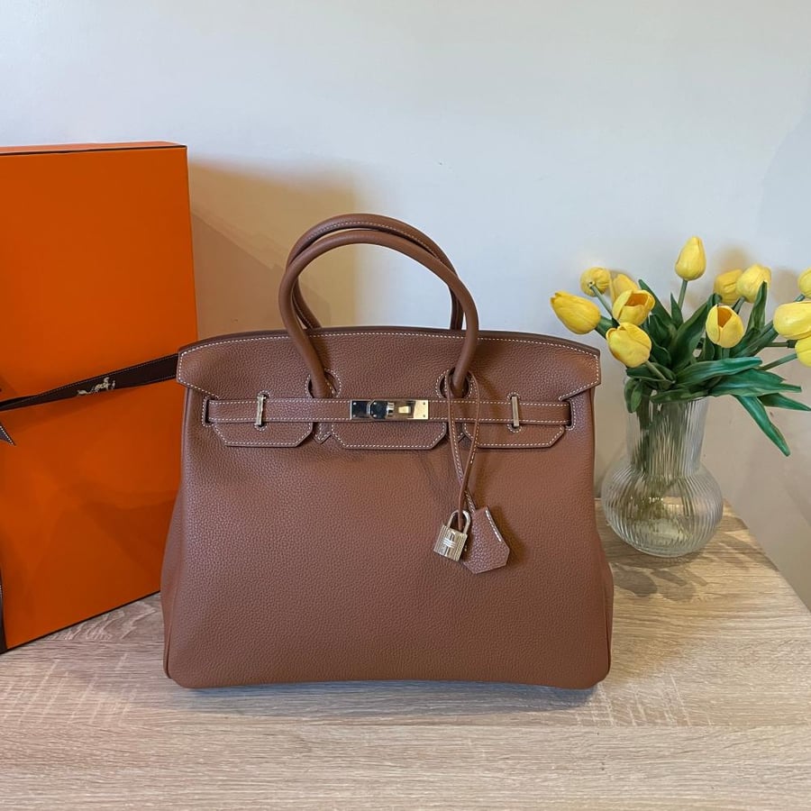 هيرميس (بيركن 35 هاردوير فضي توقو   ) Hermès (Birkin 35)