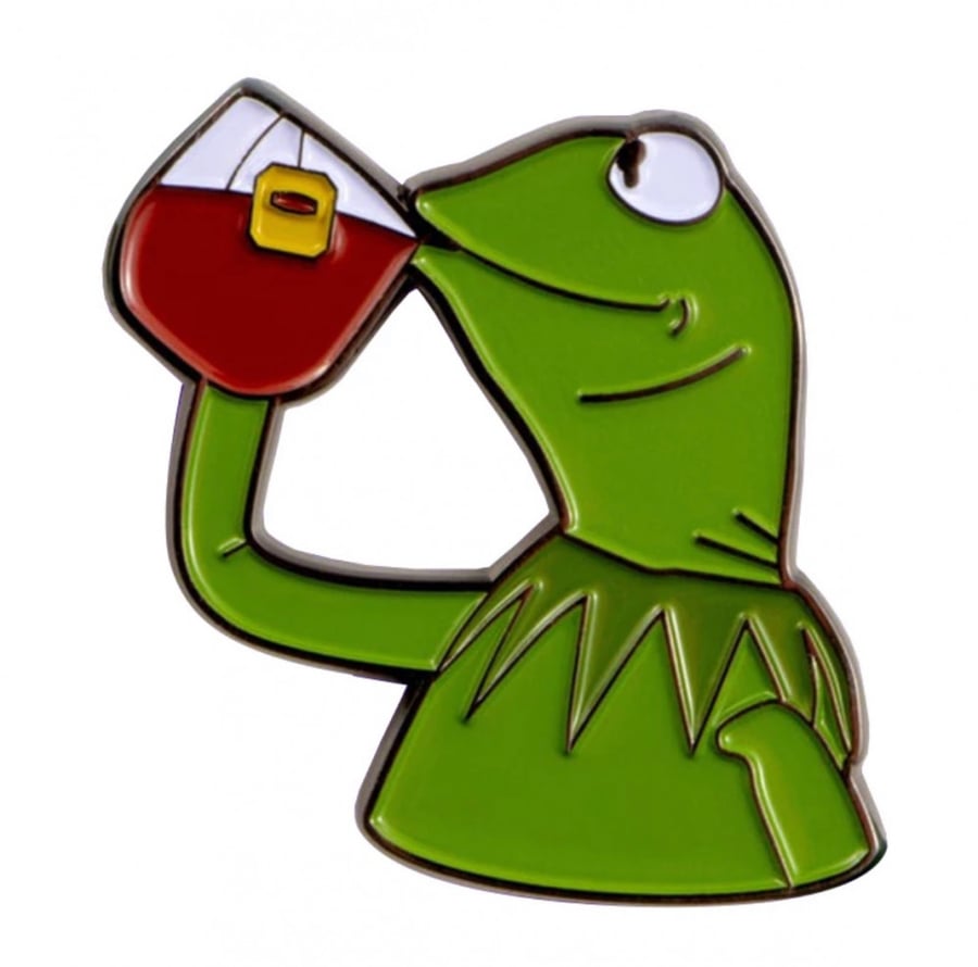 بروش ميم | Kermit Tea Meme Pin