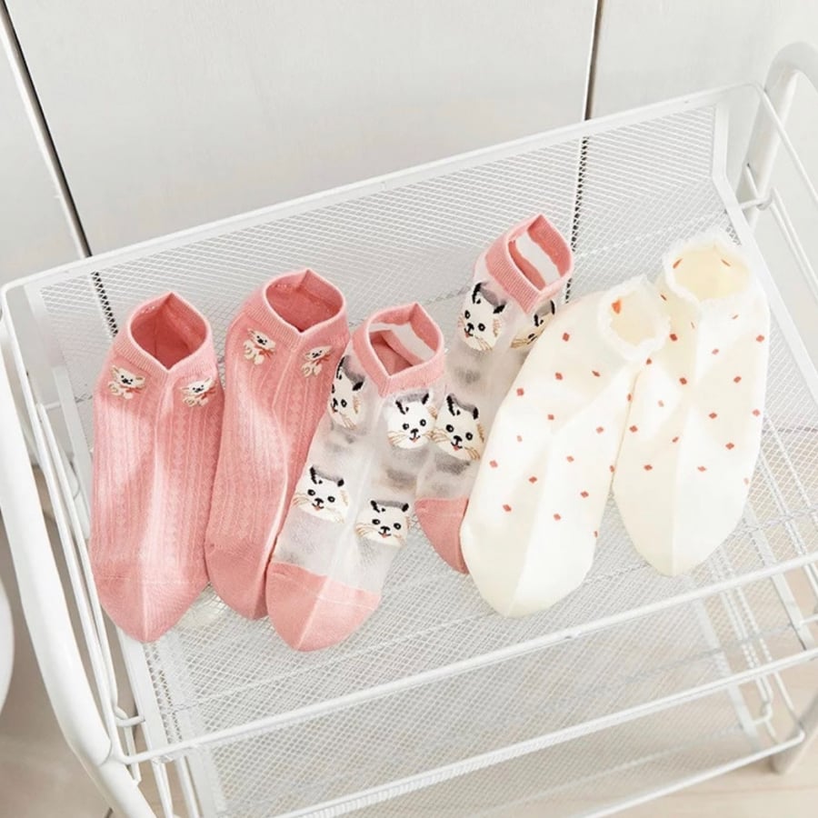 جوارب بينك شفافة | transparent socks