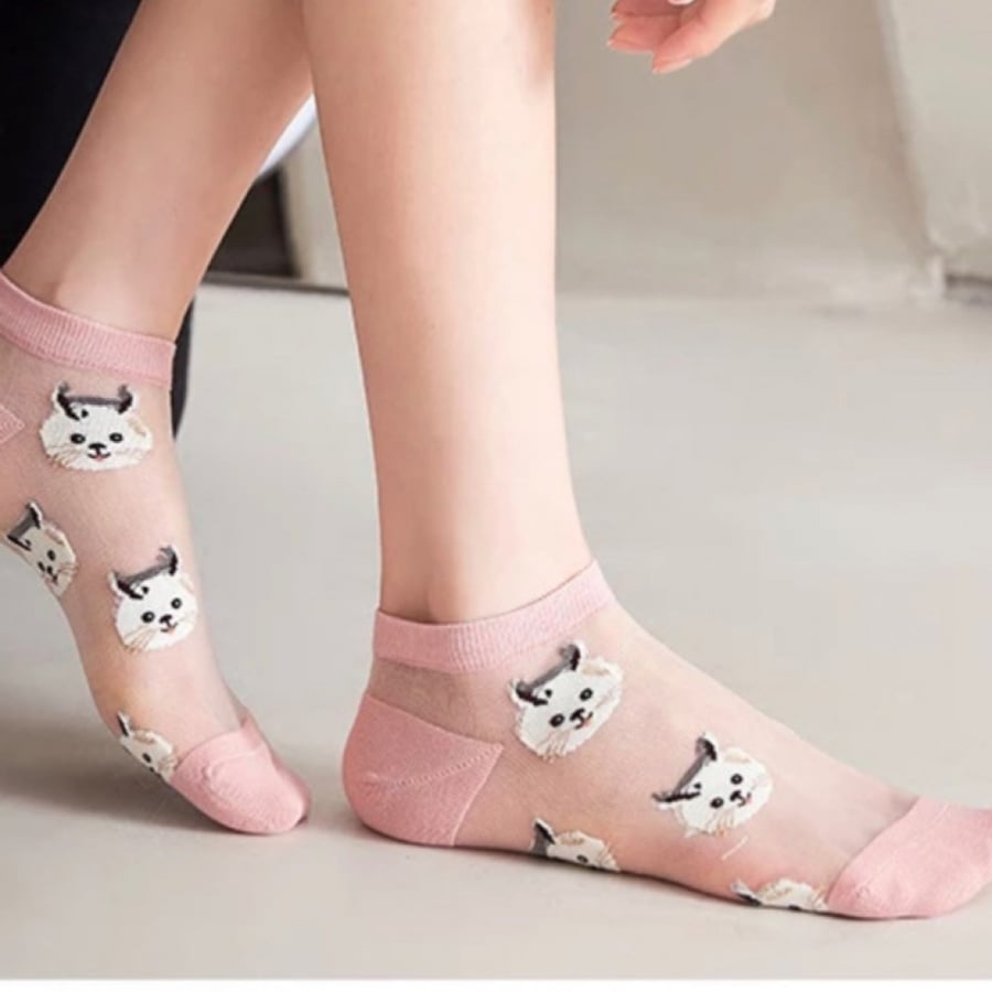 جوارب بينك شفافة | transparent socks