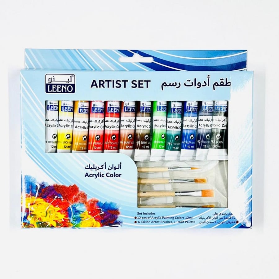 طقم أدوات رسم الوان اكريليك  leeno