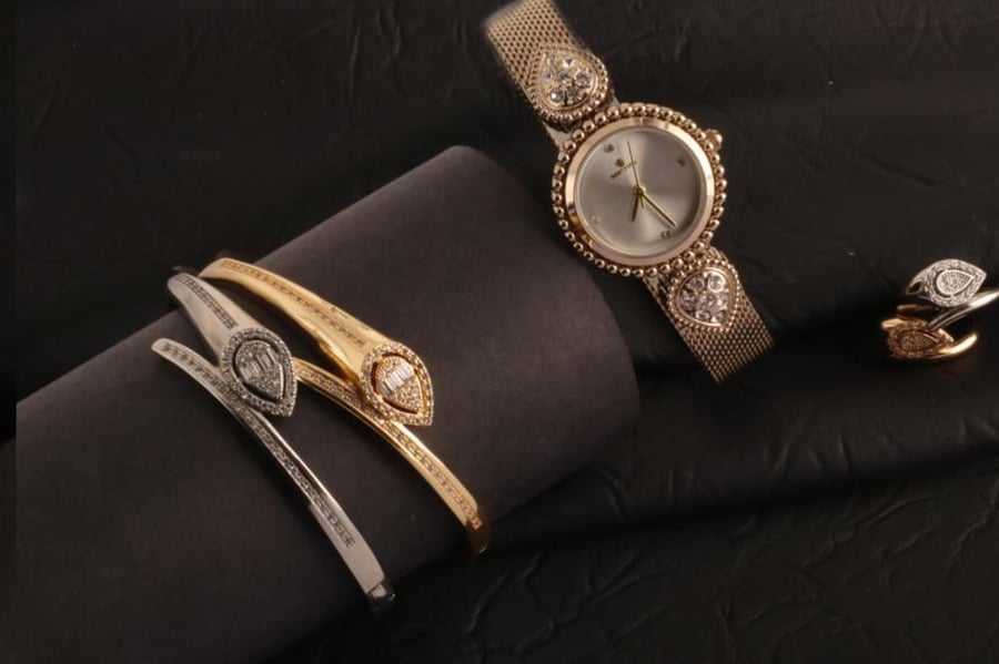 A watch set with women's bracelets
