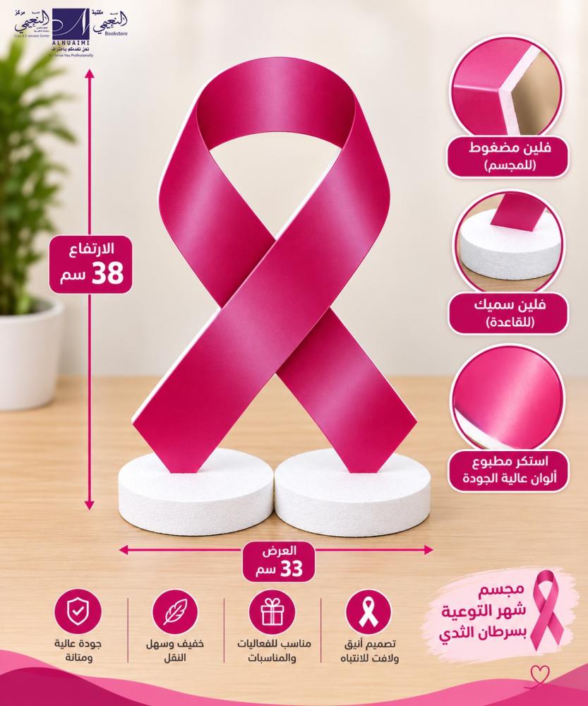 مجسم اليوم الوردي العالمي لسرطان الثدي