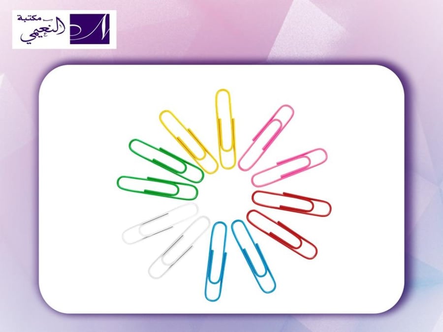 مشبك ورق ملون 100 حبة paper clips Vinyl coated ERIK