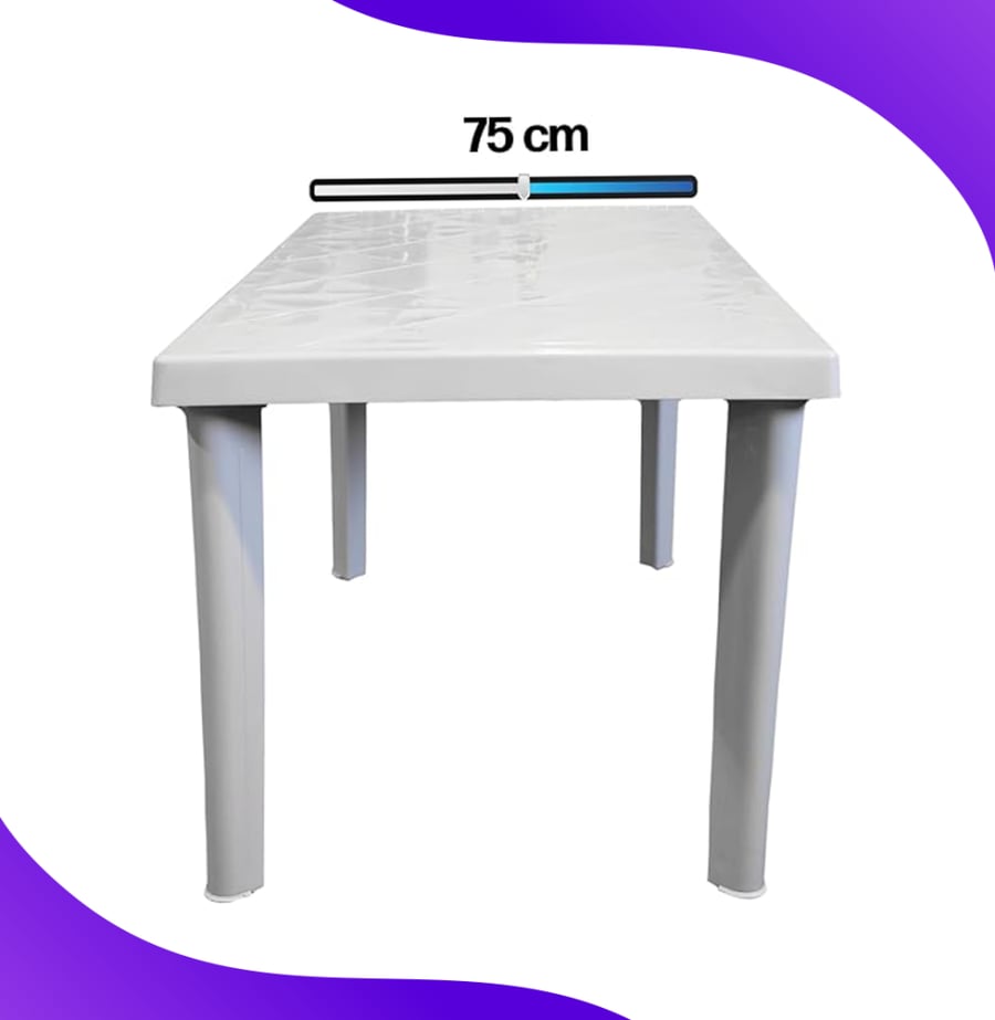 طاولة بلاستيك 125*75 إرتفاع 75