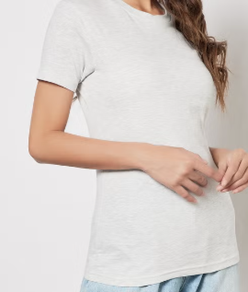 تي شيرت وأكمام قصيرة وقصّة للنساء رمادي size-3XL