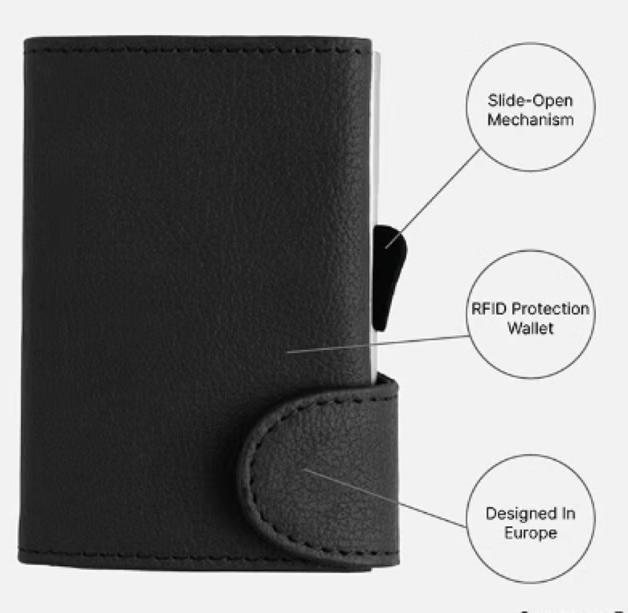 Leather RFID Protection Wallet Black