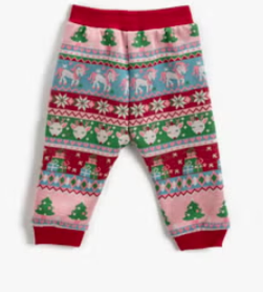 سروال بحزام خصر مطاطي للاطفال من كوتون size-12-18 M