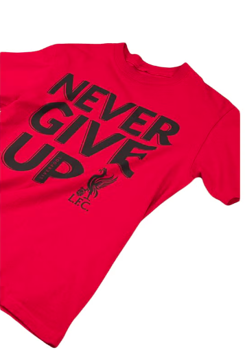 تيشيرت لنادي ليفربول بعبارة «Never Give Up» أحمر من أتيك size-L