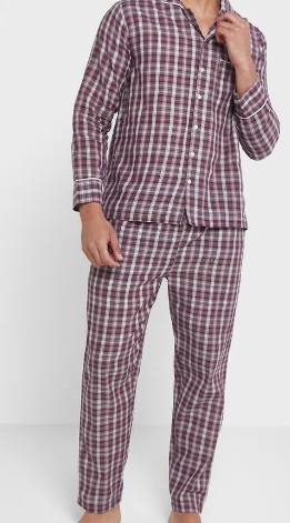 طقم بيجاما بطبعة مربعات من روبرت وود size-XL