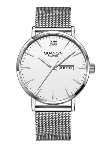 ساعة يد كرونوغراف بسوار من الصلب وبثلاثة عقارب على اليسار طراز GS1916701 للرجال من جوانكين