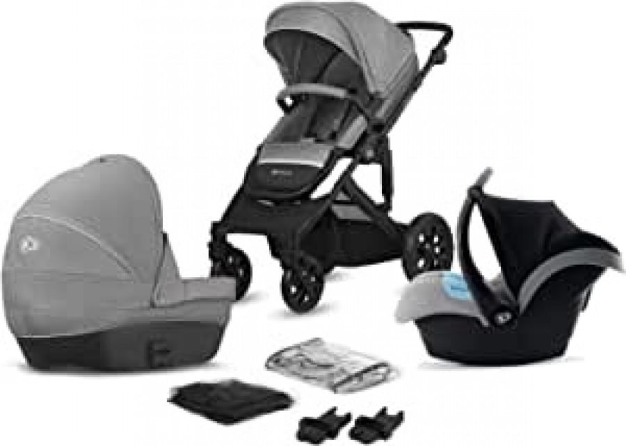 Prime Lite 3 in 1 baby stroller from Kindercraft, gray color, 13.80 kg - one piece package