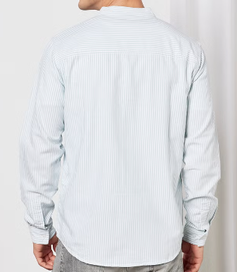 قميص أوكسفورد مخطط أزرق/أبيض size-M