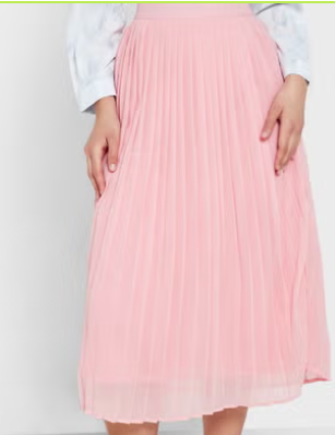 تنورة بكسرات وخصر مرتفع size-M