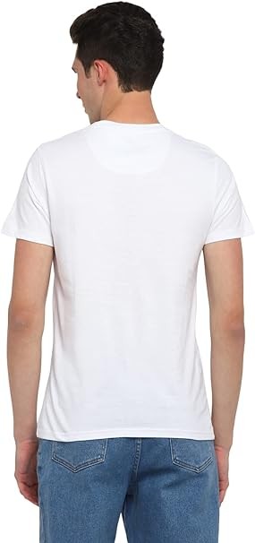 تي شيرت بقبة دائرية مطبوع للرجال من دينيكلو size-L