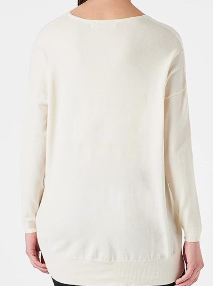 تي شيرت بقبة V واكمام طويلة للنساء من ليلي SIZE-XL