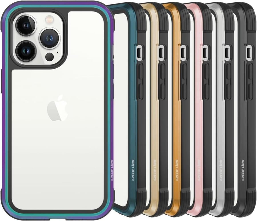 Green Lion iPhone 13 Pro Case - Hibrido Shield Case - Drop Protective Cover - Shockproof - Anti-Scratch - Full Slim Bumper Protection Back Cover for iPhone 13 Pro 6.1"apple - Gold