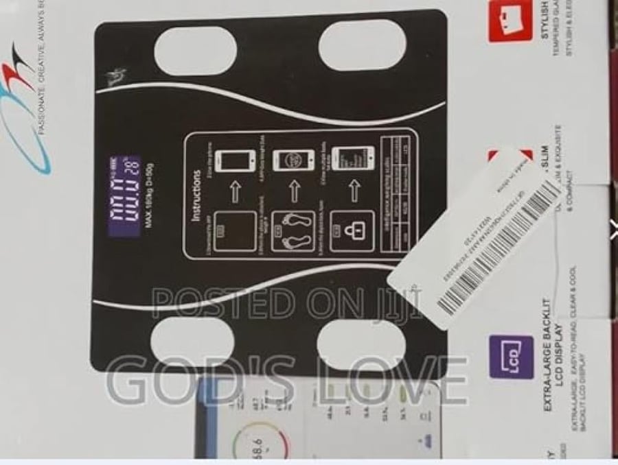 ميزان زجاجي رقمي يمكن ربطة عبر التطبيق للهاتف  من WDA بشاشة LCD، ميزان وزن إلكتروني