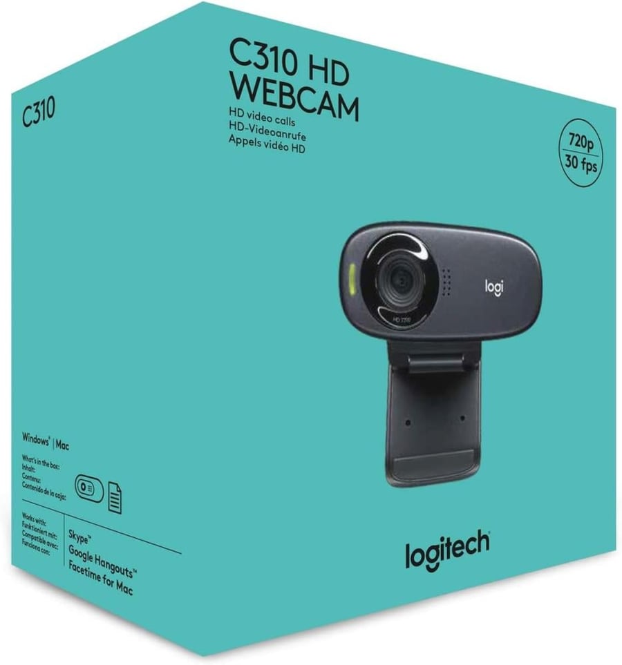 كاميرا ويب لوجيتك Logitech C310 HD – فيديو HD 720p مع ميكروفون مدمج وتوصيل USB