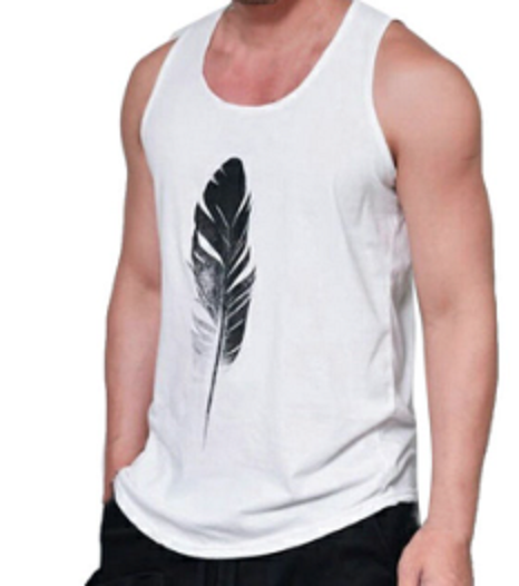 سترة مطبوعة ريش أبيض أسود size-2XL