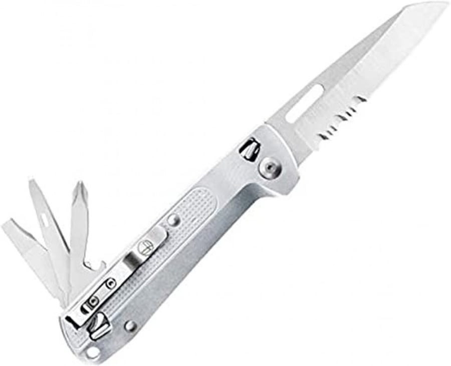 سكين الجيب لون فضي بتصميم مدمج/ LEATHERMAN Free K2X