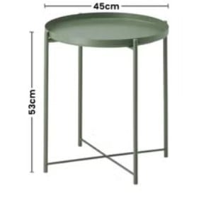 طاولة دائرية ستيل أخضر 53x45سم