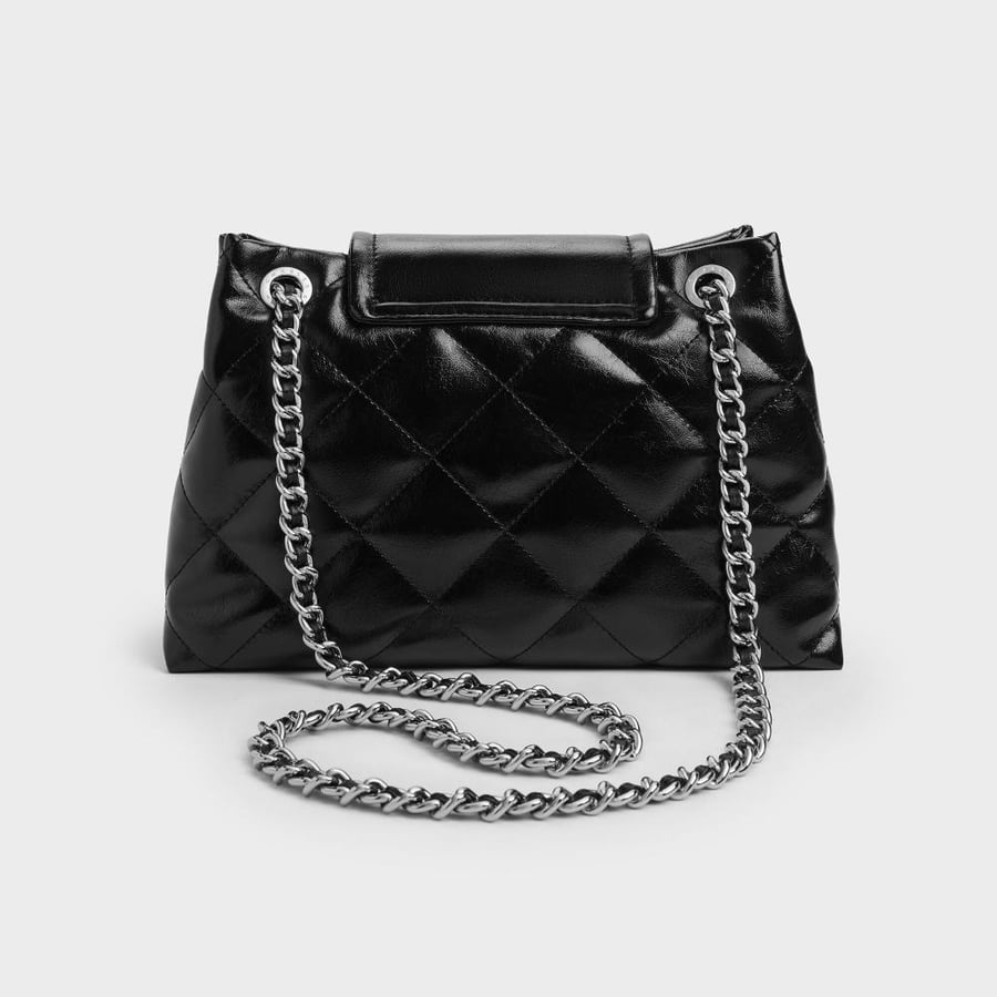 حقيبة أبفرا المبطنة - أسود | Apfra Quilted Shoulder Bag - Black
