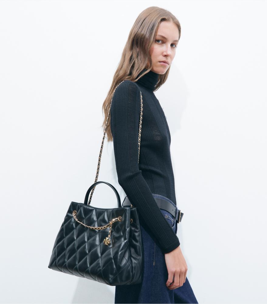 حقيبة فليمنق أسود من توري بورش | Tory Burch Fleming Carryall