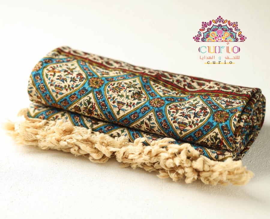 #مفرش طاولة طباعة يدوية العرض ١٠٠ سم / الطول ١٤٥ سم