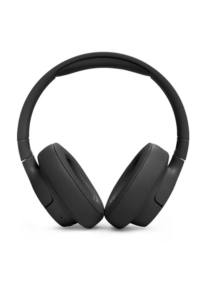 سماعات Tune 720Bt اللاسلكية فوق الأذن، صوت جهير نقي، بطارية 76 ساعة، مكالمات بدون استخدام اليدين بالإضافة إلى اتصال صوتي متعدد النقاط، كابل صوت خفيف الوزن وقابل للطي وقابل للفصل أسود