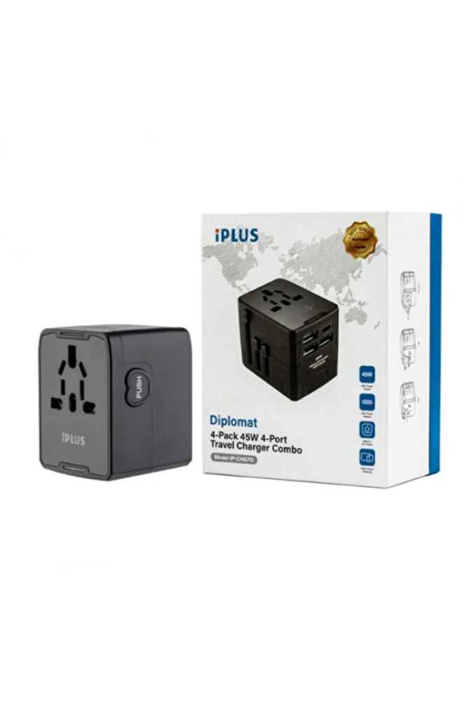 iplus شاحن جدارى متعدد دولى