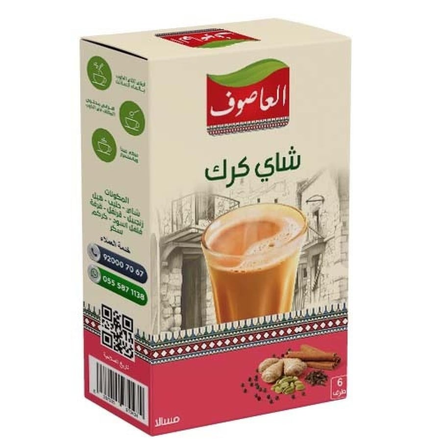 شاي كرك مسالا العاصوف 6*22 جرام