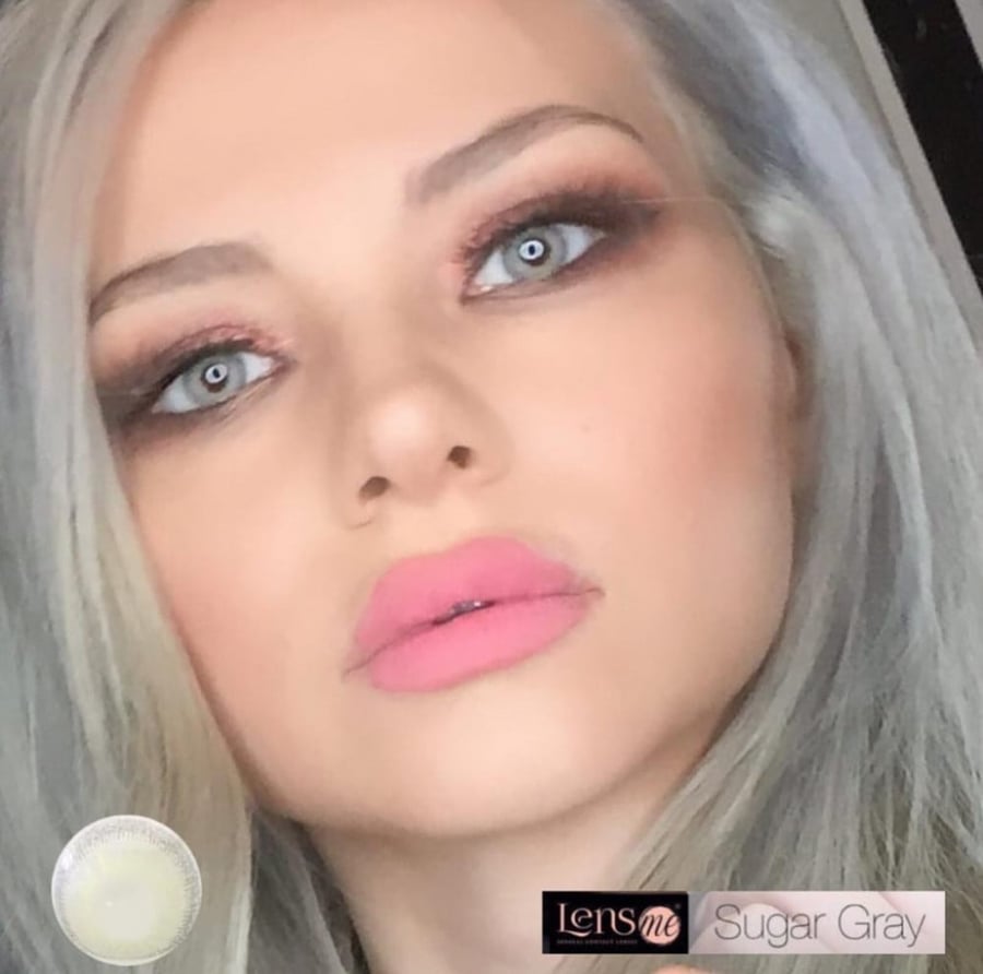 شوقر جراي عدسات لنسمي lensme نورة بو عوض sugar gray رمادي شهرية ملونة