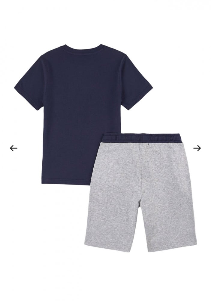 TIMBERLAND Logo T-shirt And Shorts Set Navy طقم شورت وبلوزة من تيمبرلاند