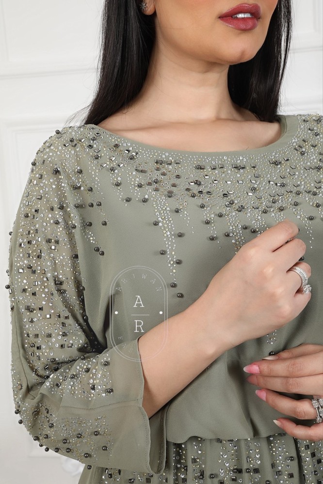 فستان سهره ساتر بتطريز شك