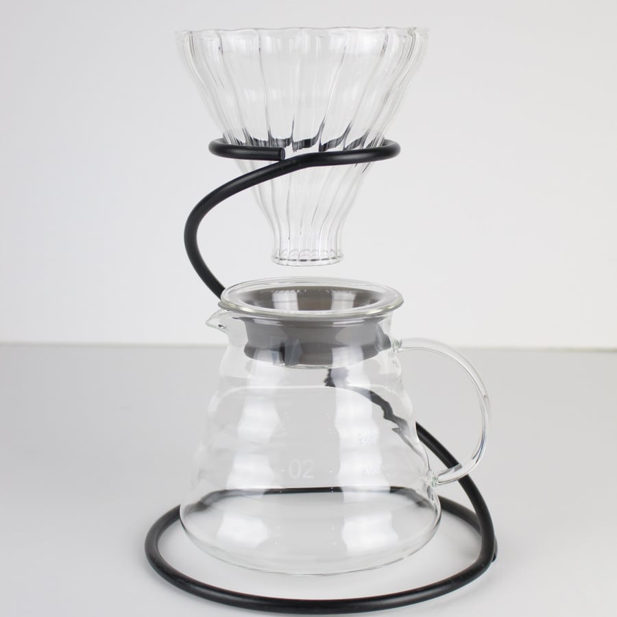 حامل قمع تقطير V60 + سيرفر + قمع +فلاتر 40 حبة هدية