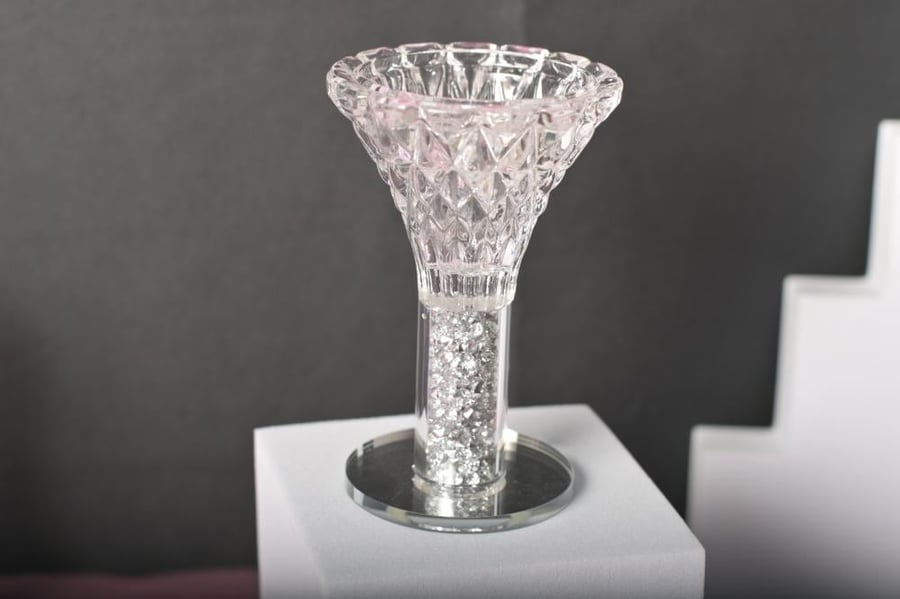 A set of (6) 8cm glass candle holders