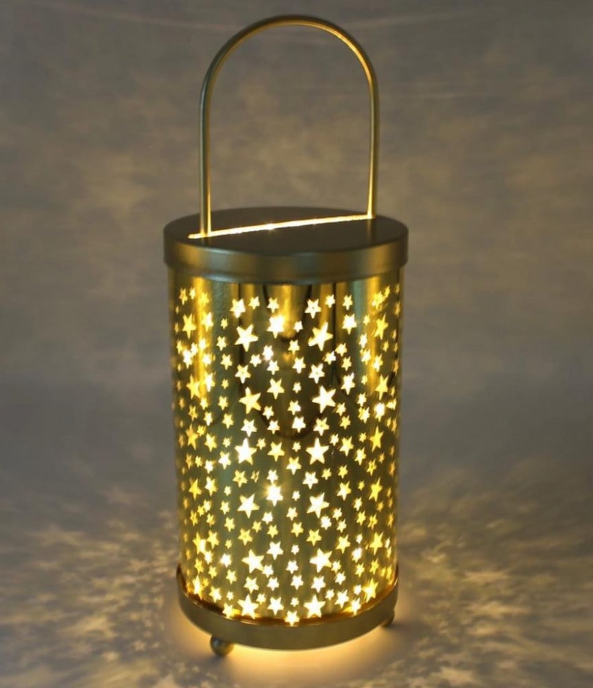 فانوس رمضان مزخرف بنجوم وإضاءة LED