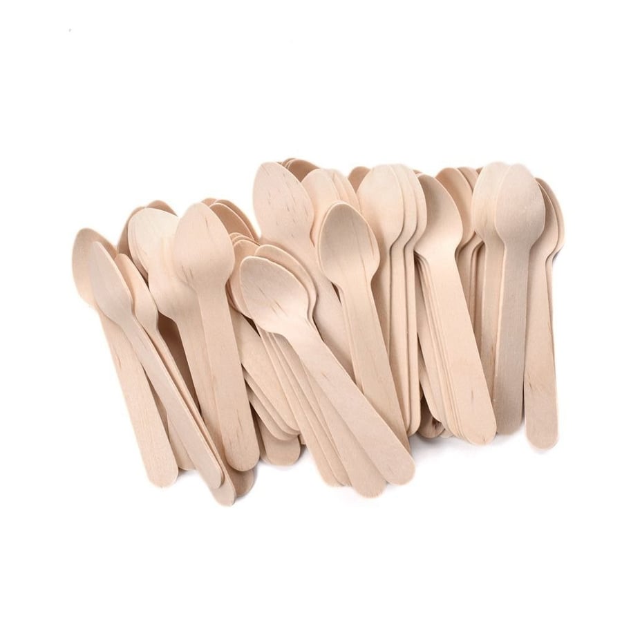 Set (60) Wooden Spoons 110mm