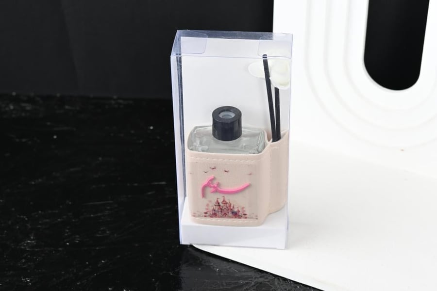 A set of (12) leather diffusers with a theme print upon request.