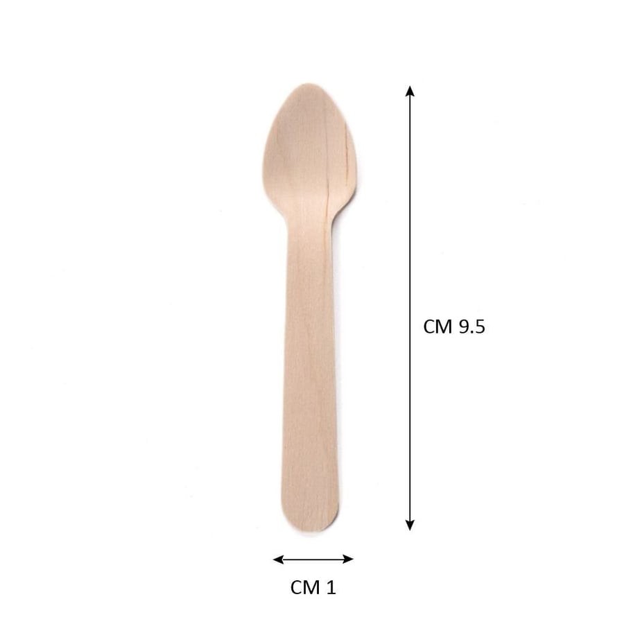 Set (60) Wooden Spoons 110mm