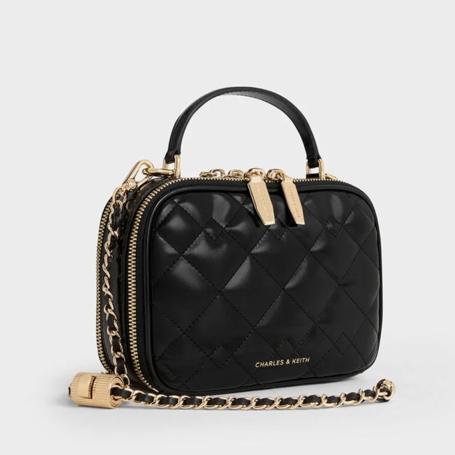 Duo Quilted Vanity Bag - Black