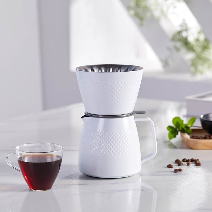 وعاء تقطير قهوة - أبيض - Akimita