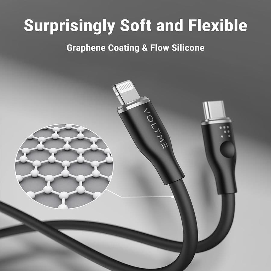 VOLTME فولت مي كابل موس سيريز USB-C إلى لايتنينج بطول 2 متر قوة 30 واط  رمادي = 6974955902525