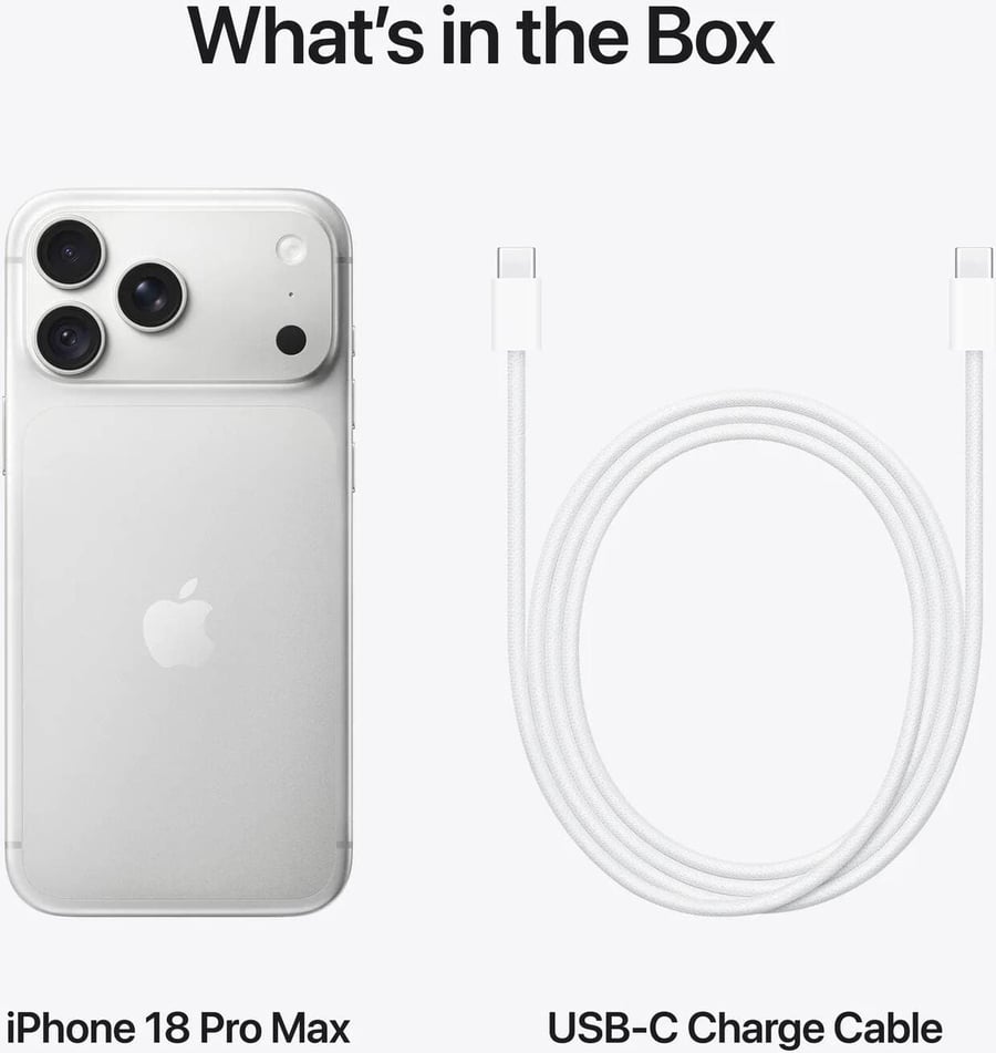 Apple آبل آيفون 18 برو ماكس512 جيجا بايت فضي =