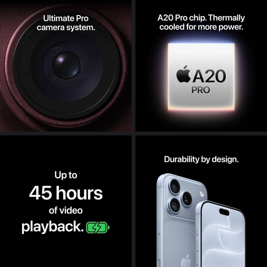 Apple آبل آيفون 18 برو ماكس 256 جيجا بايت فضي =
