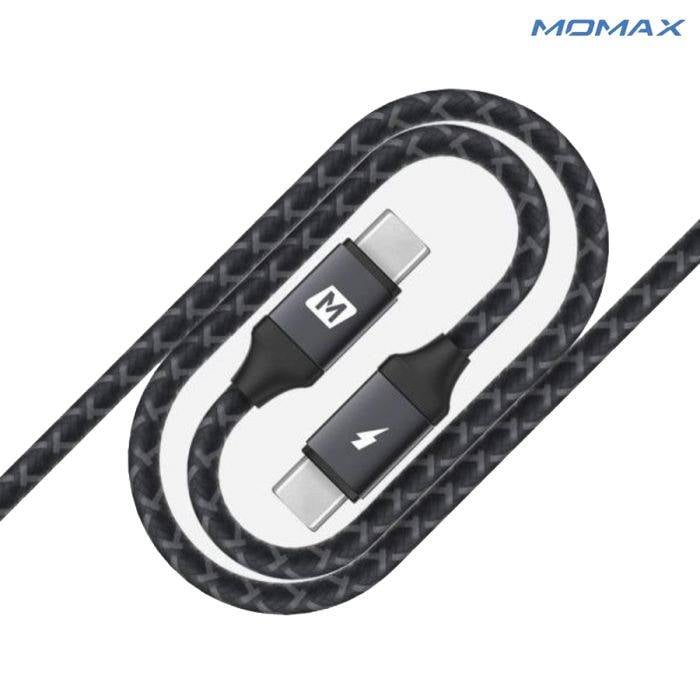 Momax كيبل Zero USB-C To USB-C يدعم حتى 60W قماش 2م من موماكس - أسود = 4894222060135