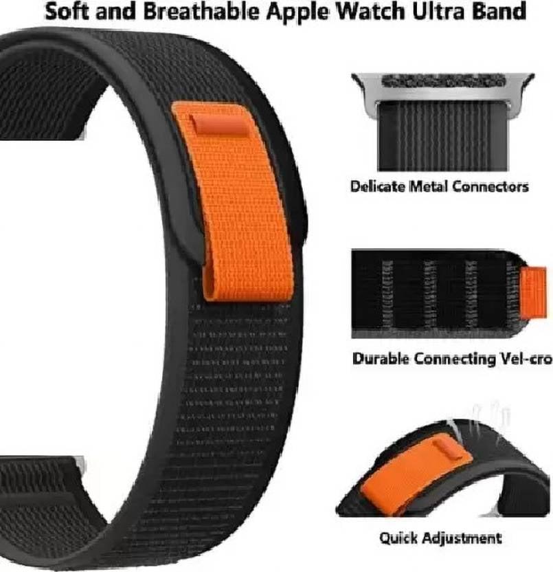 حزام نايلون رياضي مرن قابل للتعديل لسلسلة ساعة ابل الترا قياس 45 مم و44 مم و42 مم، لساعة iWatch 44 مم، حزام سيليكون لساعة اليد   (مزيج من اللون الرمادي والأزرق) = 840056100886